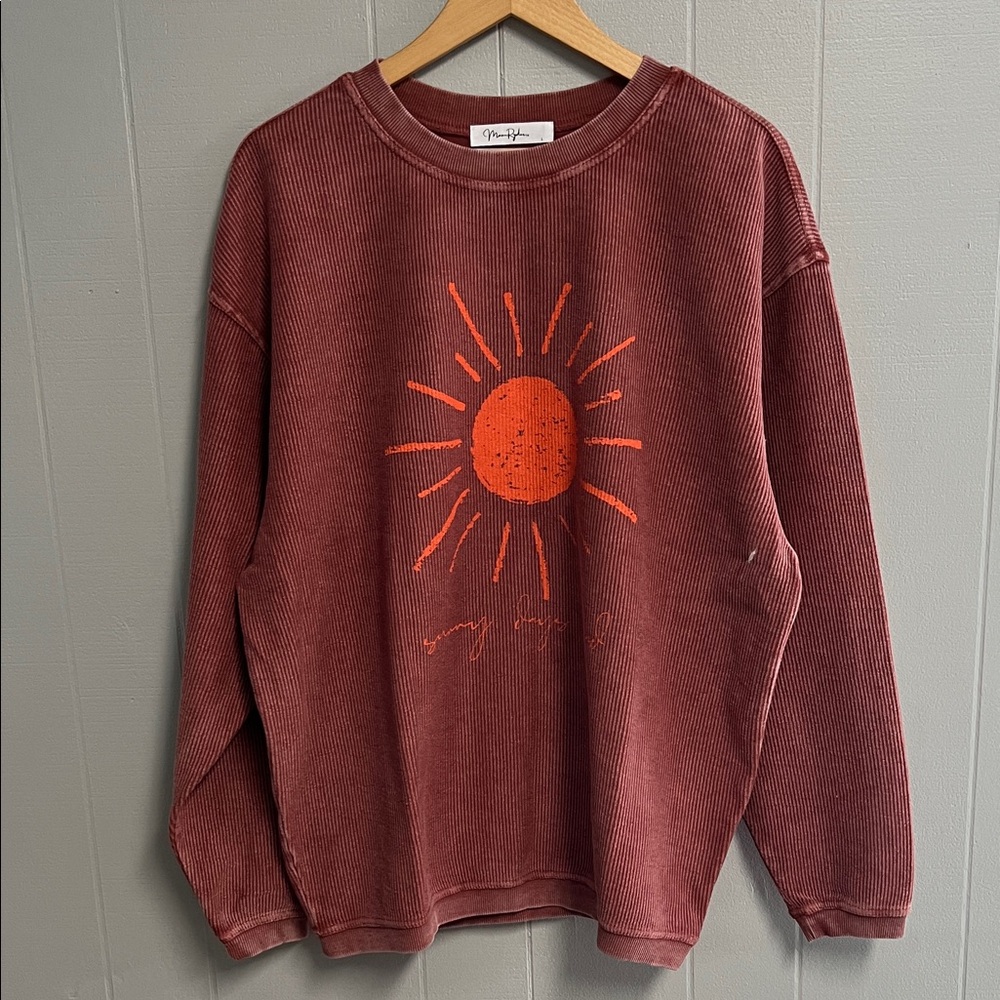 NWOT Moon Ryder Ribbed Textured Sweatshirt Large